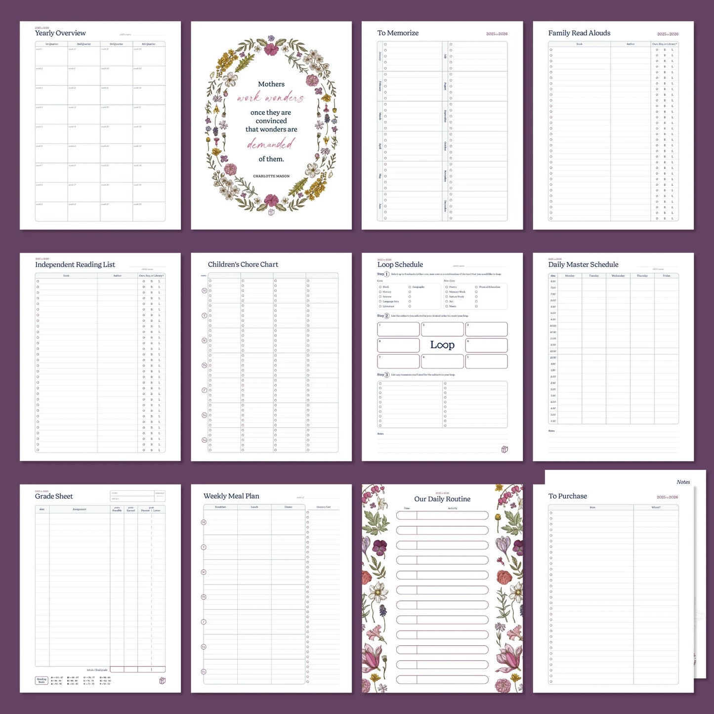 The Well Ordered Homeschool Planner PDF Supplement