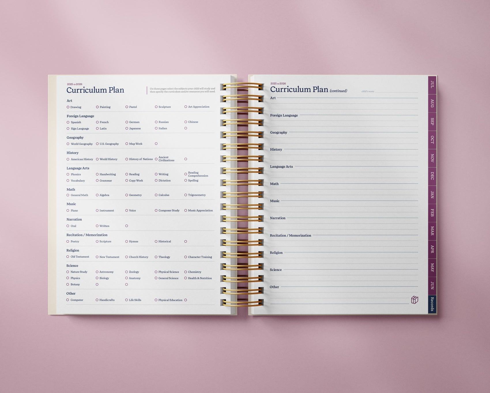The Well Ordered Homeschool Planner - 2025-2026 Edition